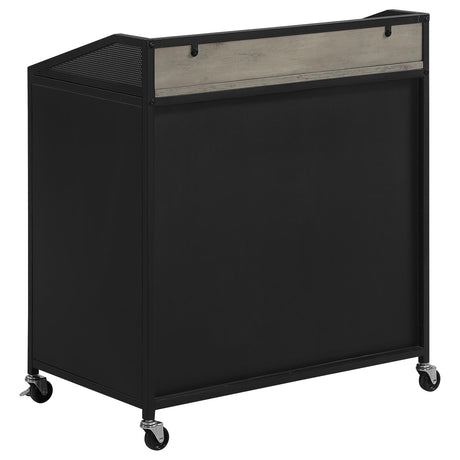 Arlette Gray Wash and Sandy Black Wine Cabinet with Wire Mesh Doors from Coaster - Luna Furniture