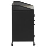 Arlette Gray Wash and Sandy Black Wine Cabinet with Wire Mesh Doors from Coaster - Luna Furniture