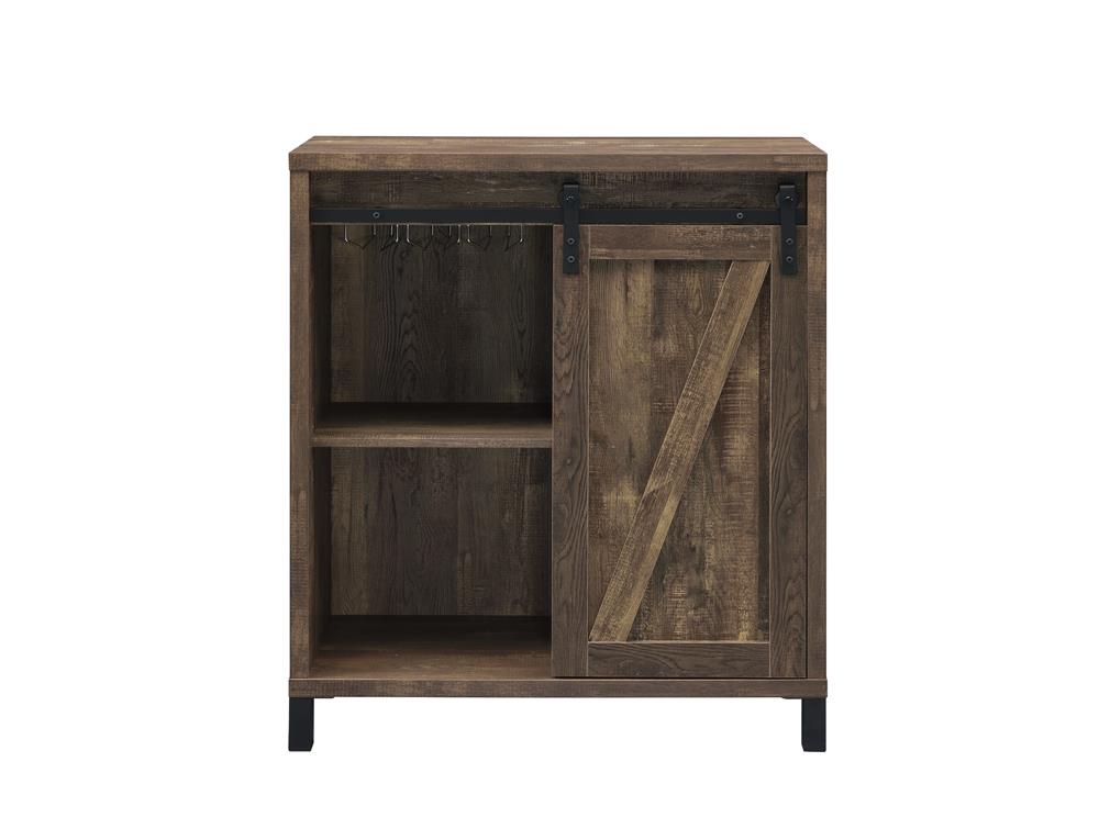 Arlington Rustic Oak Bar Cabinet with Sliding Door from Coaster - Luna Furniture