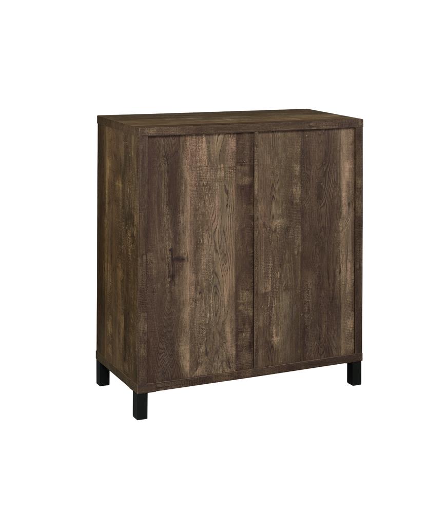 Arlington Rustic Oak Bar Cabinet with Sliding Door from Coaster - Luna Furniture