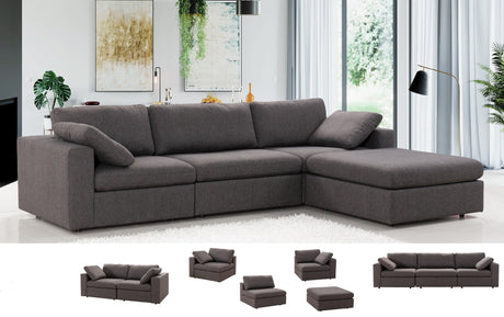 Arny Smoke Ottoman from Nova Furniture - Luna Furniture