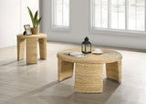 Artina Natural Brown Woven Rattan Round Coffee Table from Coaster - Luna Furniture