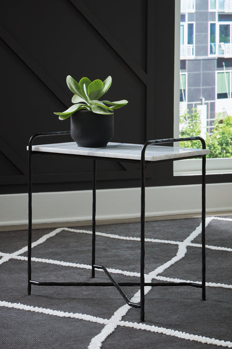 Ashber White/Black Accent Table from Ashley - Luna Furniture