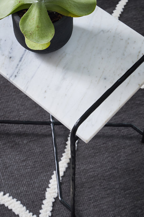 Ashber White/Black Accent Table from Ashley - Luna Furniture