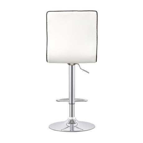Ashbury White and Chrome Upholstered Adjustable Bar Stools, Set of 2 from Coaster - Luna Furniture