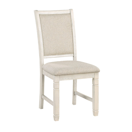 Asher Antique White/Beige Dining Side Chair, Set of 2 from Homelegance - Luna Furniture