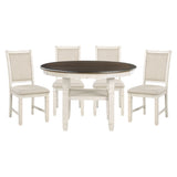 Asher Antique White/Brown Dining Set from Homelegance - Luna Furniture