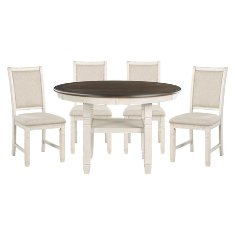 Asher Antique White/Brown Dining Set from Homelegance - Luna Furniture