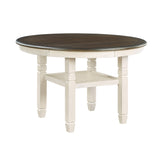 Asher Antique White/Brown Round Dining Table from Homelegance - Luna Furniture