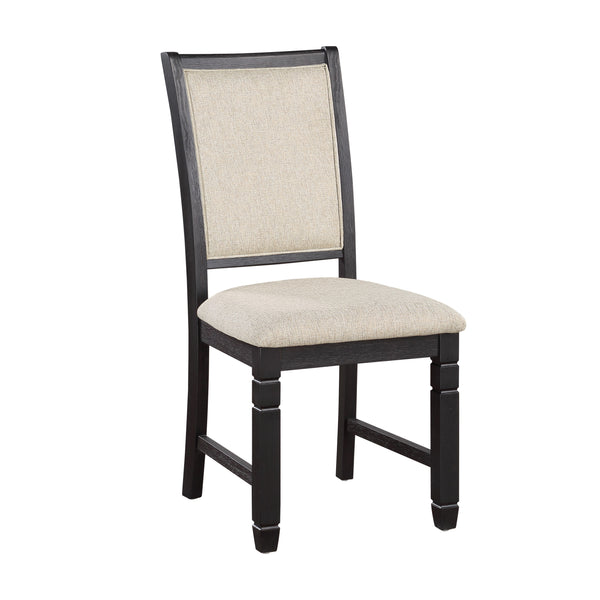 Asher Black/Beige Side Chair, Set of 2