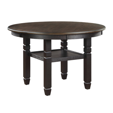Asher Black/Brown Round Dining Table from Homelegance - Luna Furniture