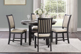 Asher Black/Brown Round Dining Table from Homelegance - Luna Furniture
