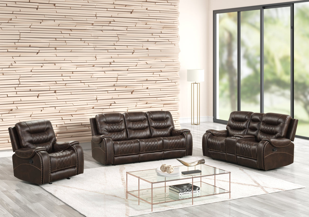 Ashley Brown Oversized 3-Piece Reclining Living Room Set from Happy Homes - Luna Furniture