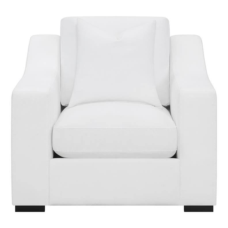 Ashlyn White Upholstered Sloped Arms Chair from Coaster - Luna Furniture
