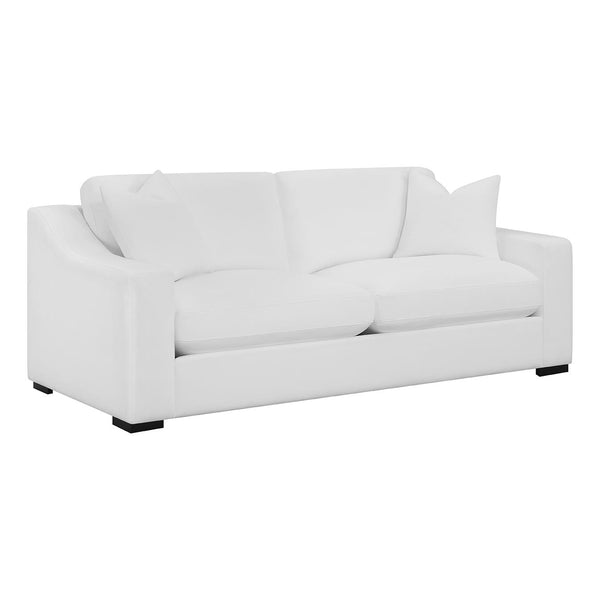 Ashlyn White Upholstered Sloped Arms Sofa