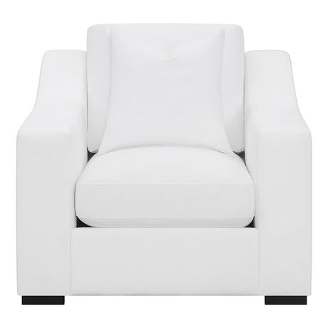 Ashlyn White Upholstered Sloped Arms Chair from Coaster - Luna Furniture