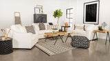 Ashlyn White Upholstered Sloped Arms Loveseat from Coaster - Luna Furniture
