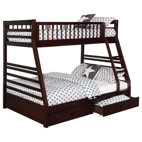 Ashton Cappuccino Twin over Full 2-Drawer Bunk Bed from Coaster - Luna Furniture