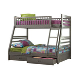 Ashton Gray Twin over Full 2-Drawer Bunk Bed from Coaster - Luna Furniture
