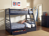 Ashton Navy Blue Twin over Full 2-Drawer Bunk Bed from Coaster - Luna Furniture