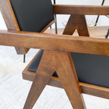 Athena Black Leather Dining Chair (Set of 2) from Midinmod - Luna Furniture