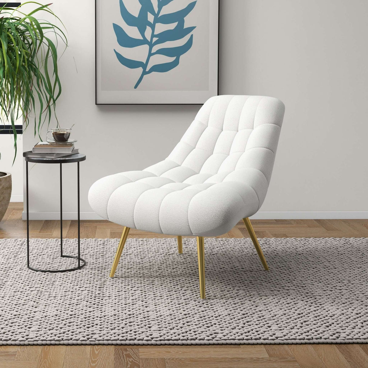 Aubrey Cream French Boucle Lounge Chair from Midinmod - Luna Furniture