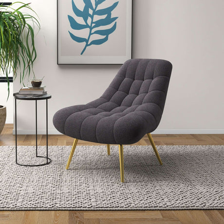Aubrey Grey French Boucle Lounge Chair from Midinmod - Luna Furniture