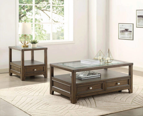Auburn Transitional Charcoal Brown Wood Cocktail Table from Homelegance - Luna Furniture