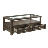 Auburn Transitional Charcoal Brown Wood Cocktail Table from Homelegance - Luna Furniture
