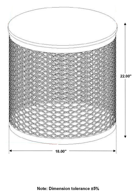 Aurora Natural and Black Round Accent Table with Drum Base from Coaster - Luna Furniture