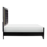 Aveline Black King LED Upholstered Panel Bed from Homelegance - Luna Furniture