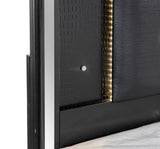 Aveline Black King LED Upholstered Panel Bed from Homelegance - Luna Furniture