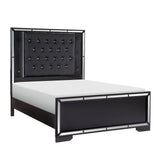 Aveline Black Queen LED Upholstered Panel Bed from Homelegance - Luna Furniture