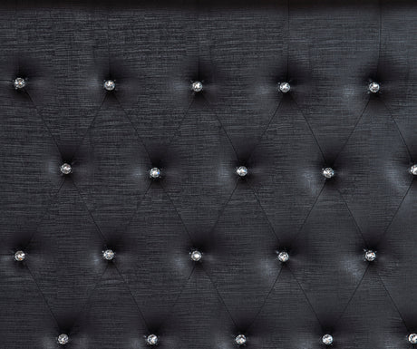 Aveline Black Queen LED Upholstered Panel Bed from Homelegance - Luna Furniture