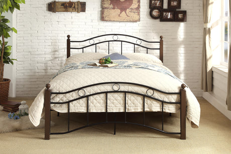 Averny Black/Brown Full Metal Platform Bed from Homelegance - Luna Furniture