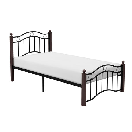Averny Black/Brown Twin Metal Platform Bed from Homelegance - Luna Furniture