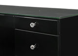 Avery Black Makeup Vanity Set with Lighted Mirror from Crown Mark - Luna Furniture