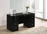 Avery Black Makeup Vanity Set with Lighted Mirror from Crown Mark - Luna Furniture