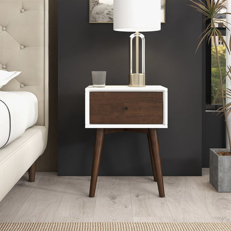 Avery Mid-Century Modern Solid Wood Night Stand 1 Drawer from Midinmod - Luna Furniture