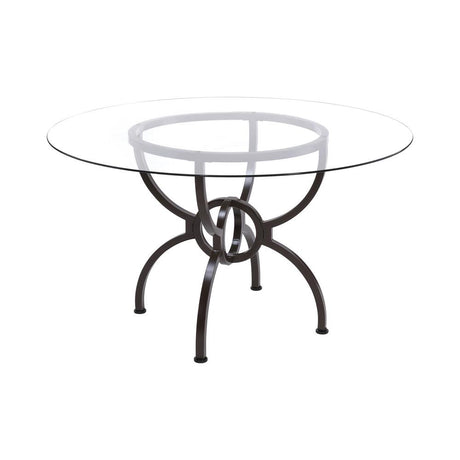Aviano Gunmetal Dining Table Base from Coaster - Luna Furniture