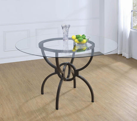 Aviano Gunmetal Dining Table Base from Coaster - Luna Furniture