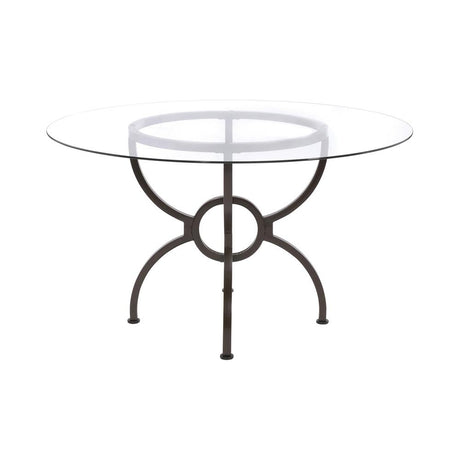 Aviano Gunmetal Dining Table Base from Coaster - Luna Furniture