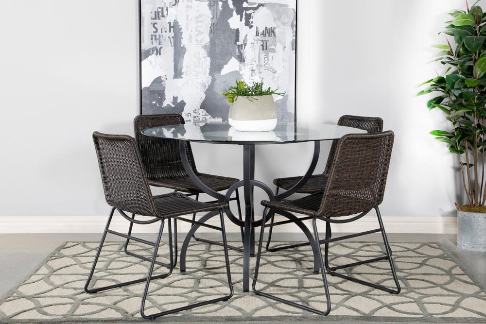 Aviano Gunmetal Dining Table Base from Coaster - Luna Furniture