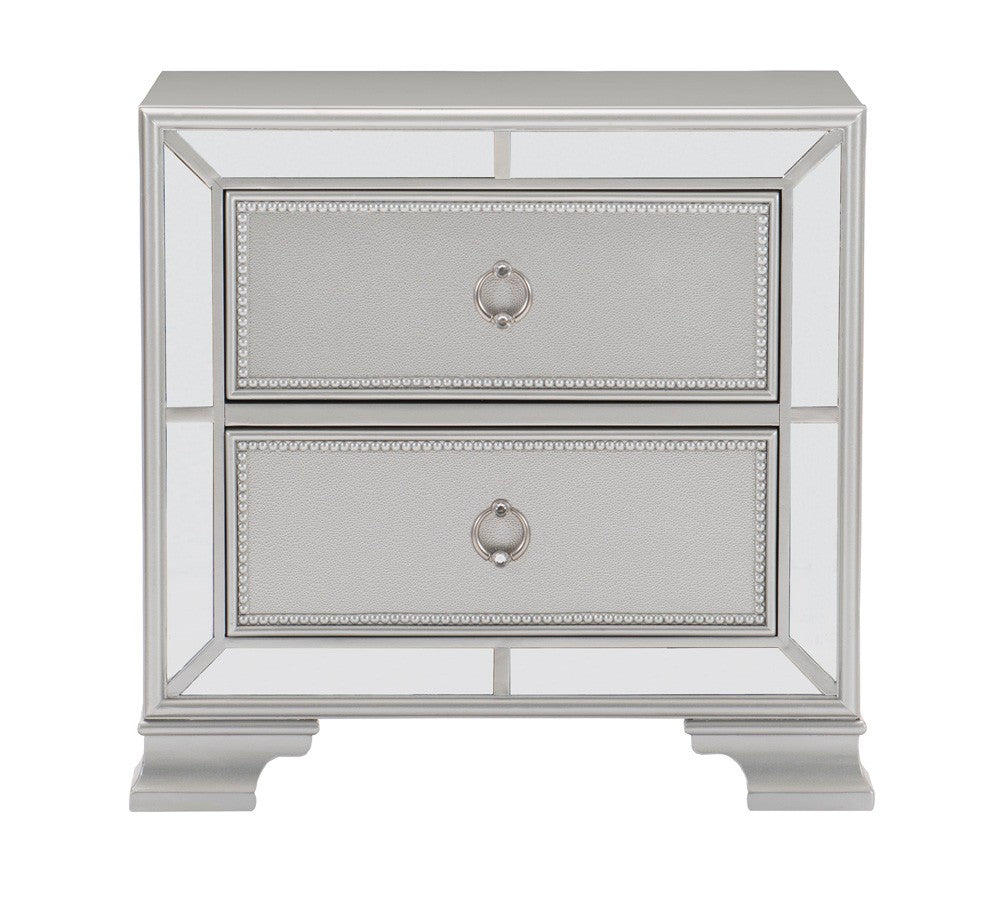 Avondale Silver Mirrored Nightstand from Homelegance - Luna Furniture