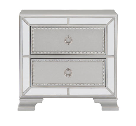 Avondale Silver Mirrored Nightstand from Homelegance - Luna Furniture