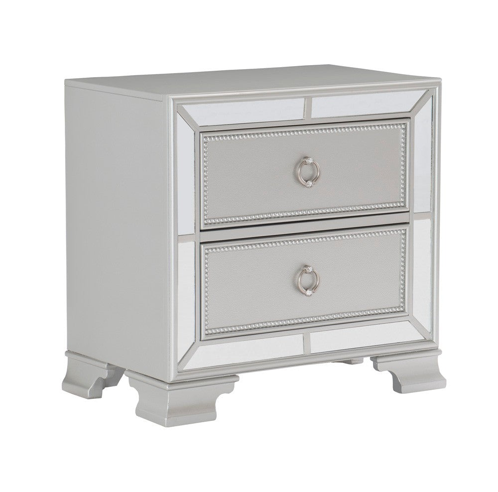 Avondale Silver Mirrored Nightstand from Homelegance - Luna Furniture