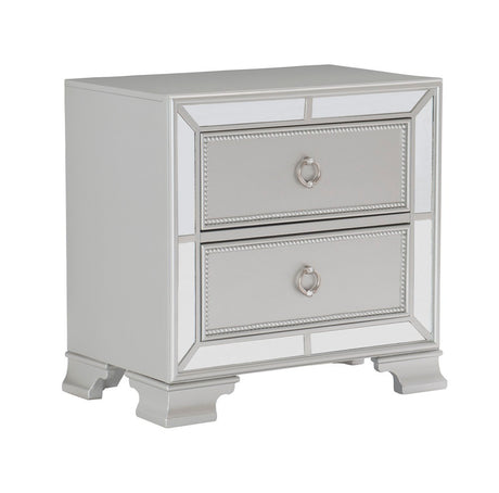 Avondale Silver Mirrored Nightstand from Homelegance - Luna Furniture