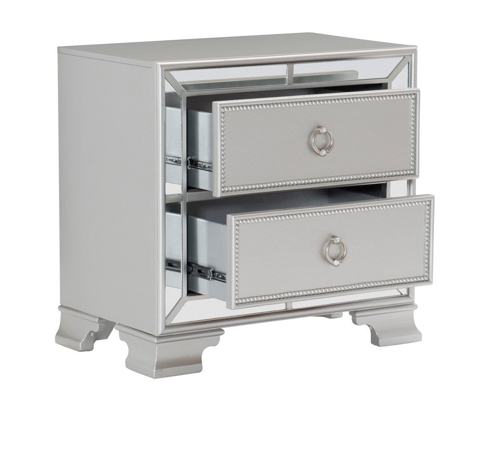 Avondale Silver Mirrored Nightstand from Homelegance - Luna Furniture