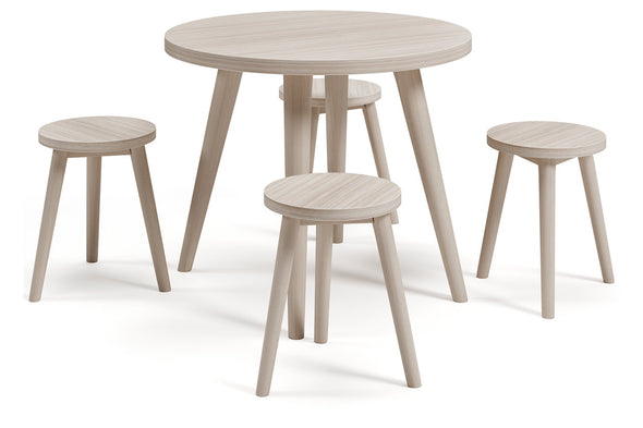 Blariden Natural Table and Chairs, Set of 5