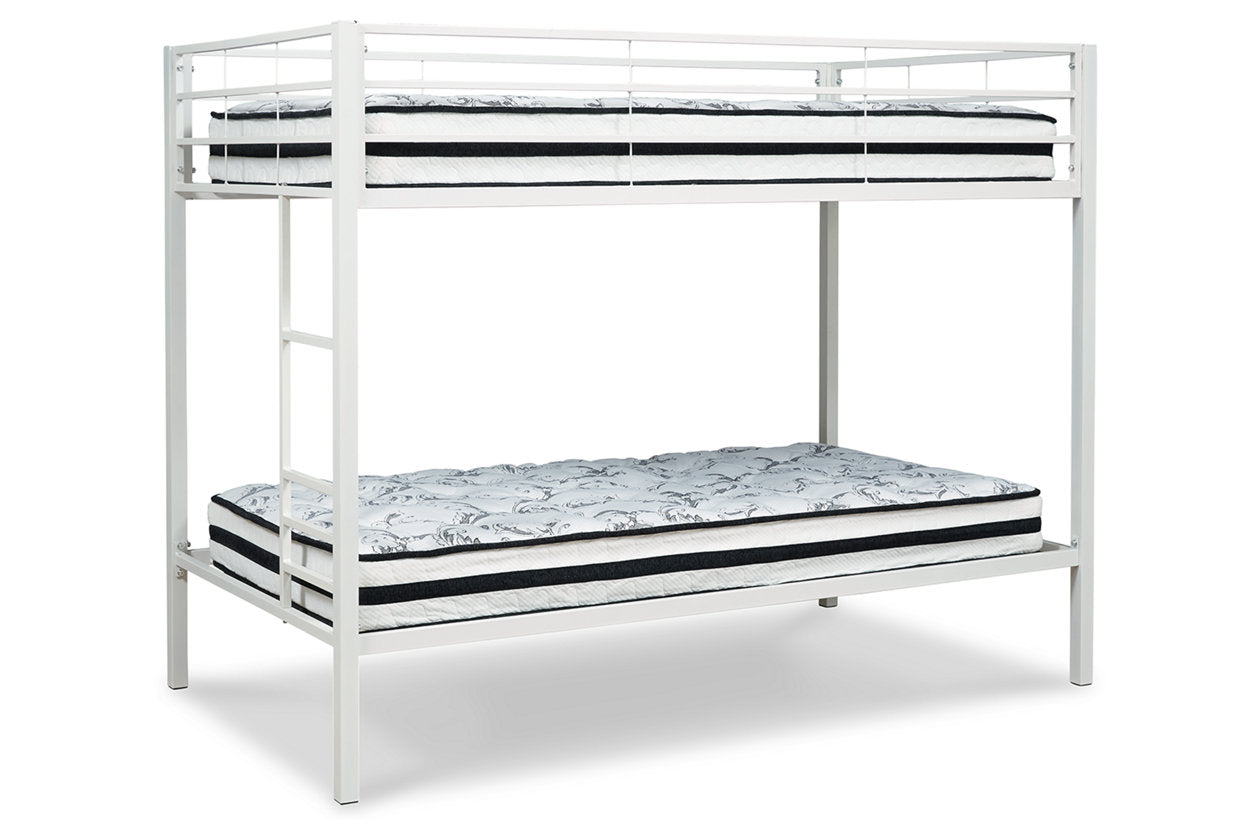Broshard White Twin over Twin Metal Bunk Bed